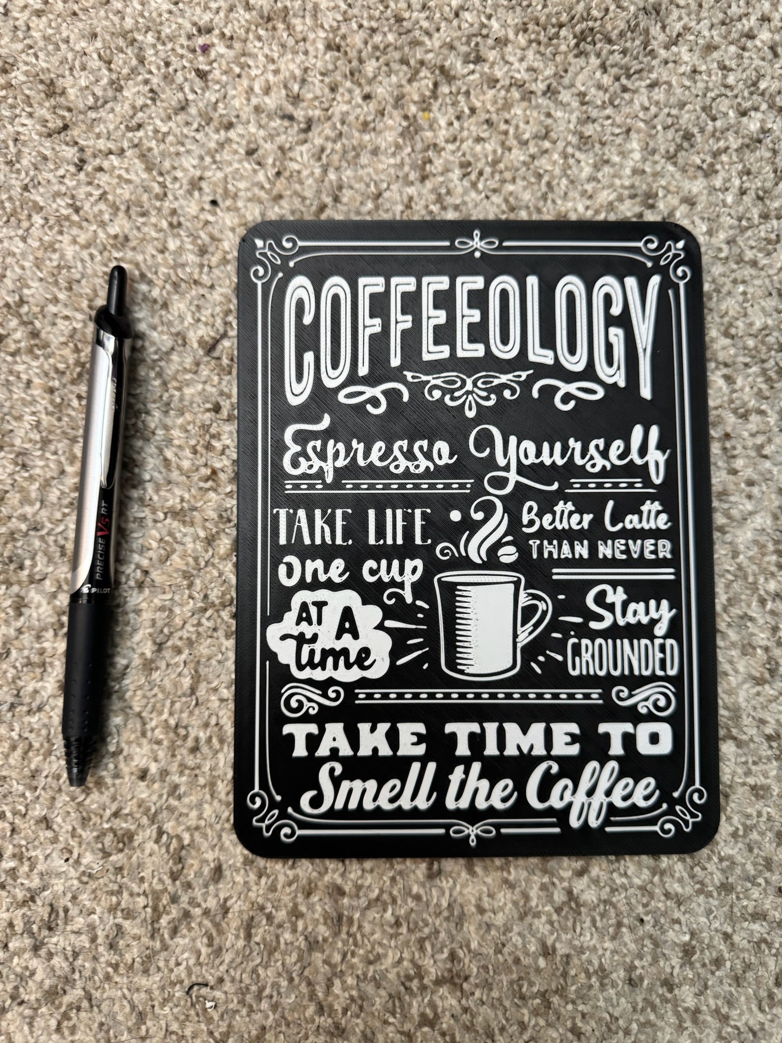 Coffeeology 3D Printed Wall Sign – Espresso Yourself Coffee Bar Decor