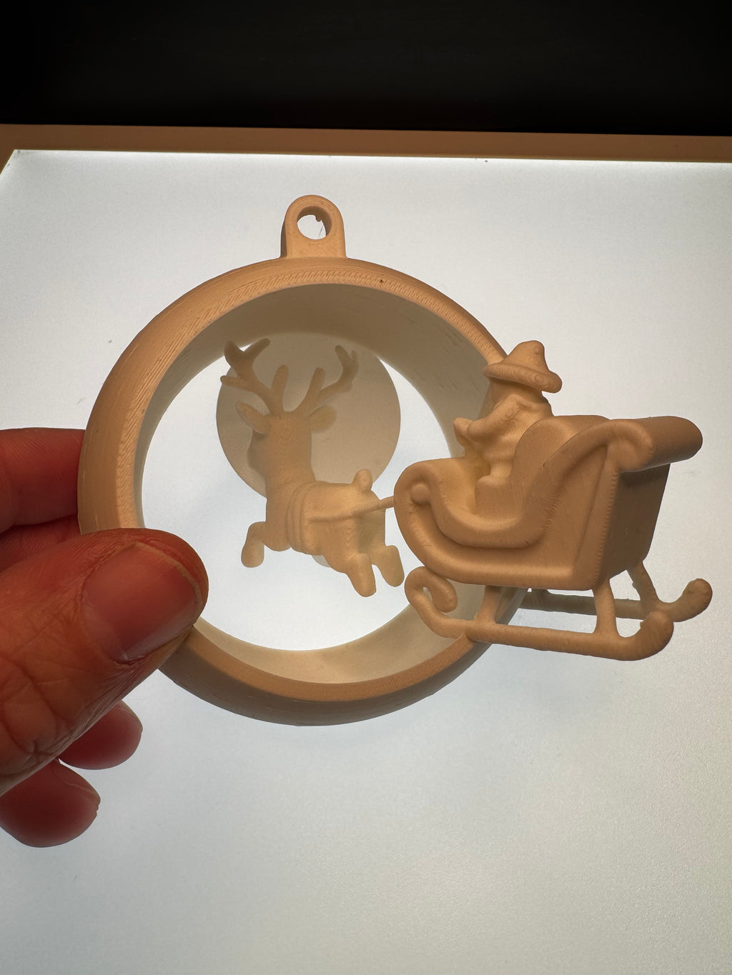 Santa & Sleigh 3D Ornament — Flying Reindeer Christmas Decoration 🎄✨