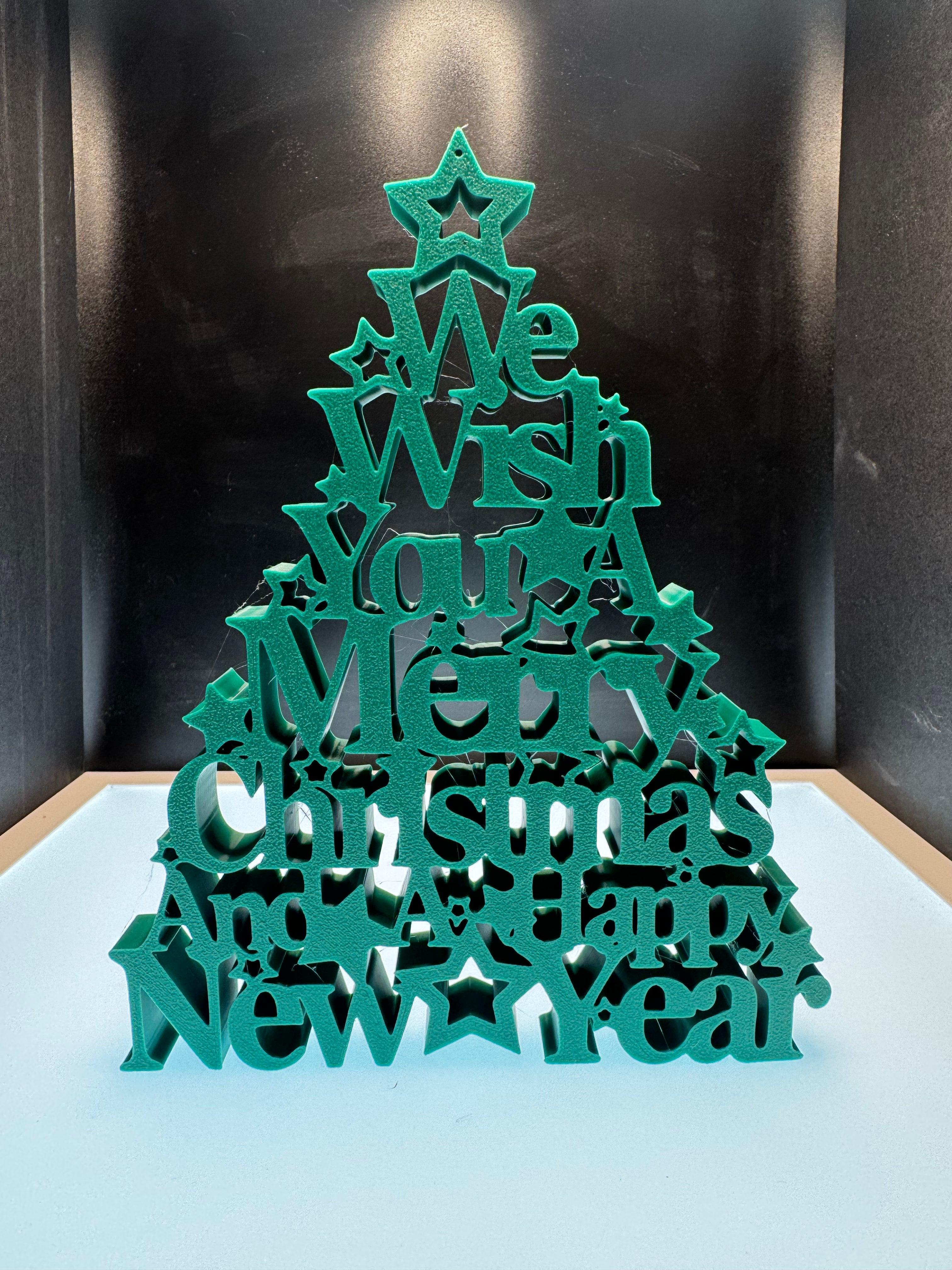 We Wish You a Merry Christmas Tree Décor — Festive Holiday Display 🎄✨