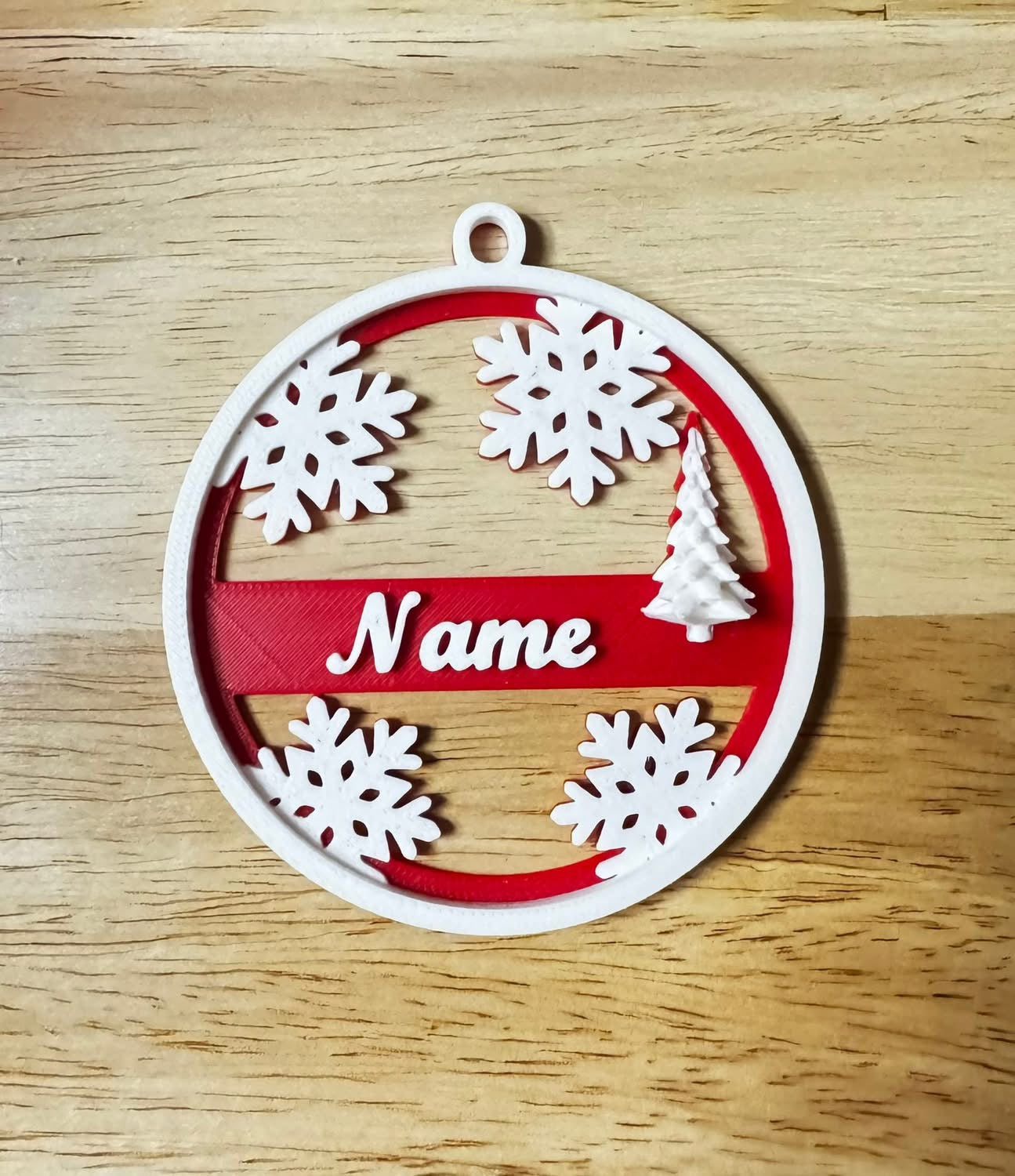 Personalized Christmas Ornament with Custom Name (Up to 15 Characters) — Snowflake Holiday Decoration Gift