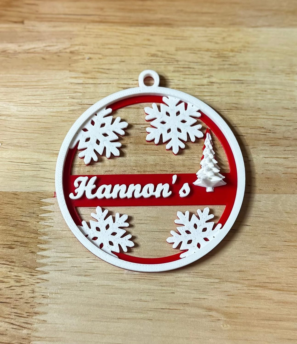 Personalized Christmas Ornament with Custom Name (Up to 15 Characters) — Snowflake Holiday Decoration Gift