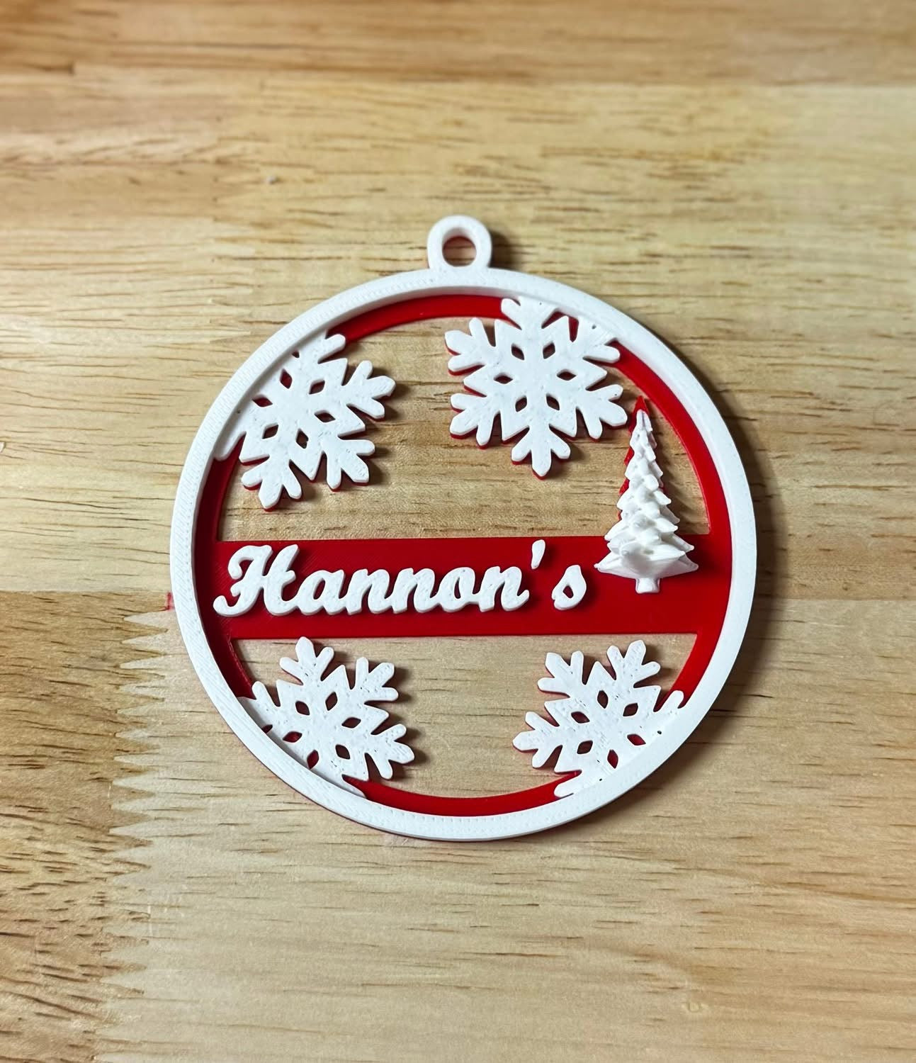 Personalized Christmas Ornament with Custom Name (Up to 15 Characters) — Snowflake Holiday Decoration Gift